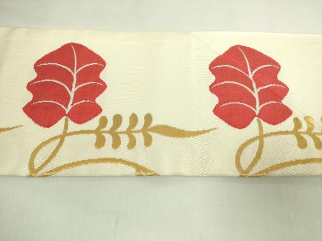 平和屋本店●極上　洛風林　工芸帯地　九寸名古屋帯　唐草文　金糸　逸品　DZAB6286kh6