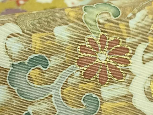 平和屋本店●極上　塩瀬　九寸名古屋帯　宝尽くし花文　金彩　逸品　DZAB6296kh6