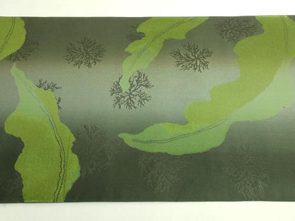 平和屋本店●極上　桝屋高尾　太鼓柄　本袋帯　草花文　仙斎茶色地　逸品　DZAB6298kh6