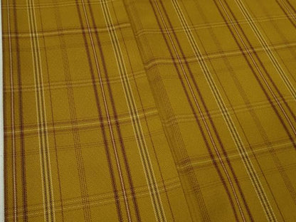 平和屋本店●極上　本場黄八丈　まるまなこ　紬　格子　逸品　DZAB6310kh6