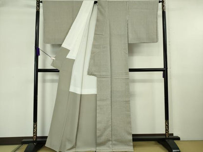 平和屋本店●極上　京都祇園の老舗　ぎをん齋藤　紬　縞　たとう紙付き　逸品　未使用　DZAB6318kh6