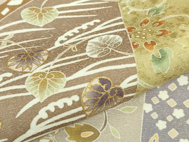 平和屋本店●極上　訪問着　駒刺繍　切嵌花文　黒地　金彩　逸品　DZAB6321kh6