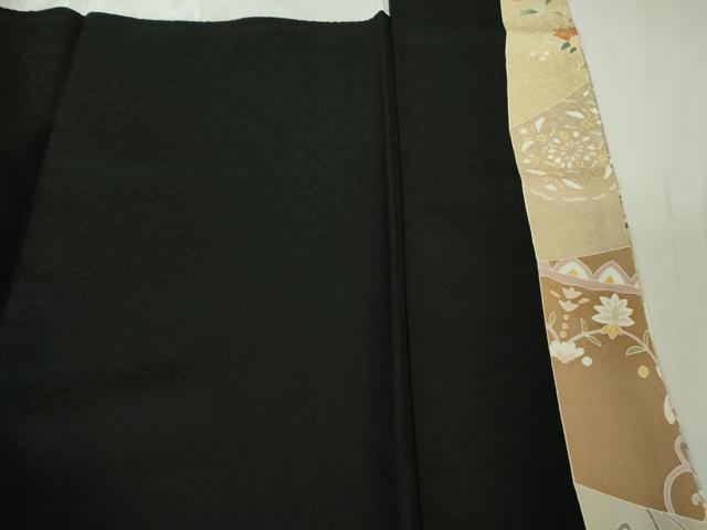 平和屋本店●極上　訪問着　駒刺繍　切嵌花文　黒地　金彩　逸品　DZAB6321kh6