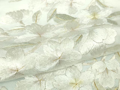 平和屋本店●極上　訪問着　総手刺繍　枝垂れ桜　藍白色地　暈し染め　金糸　逸品　未使用　DZAB6323kh6