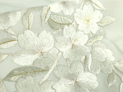 平和屋本店●極上　訪問着　総手刺繍　枝垂れ桜　藍白色地　暈し染め　金糸　逸品　未使用　DZAB6323kh6