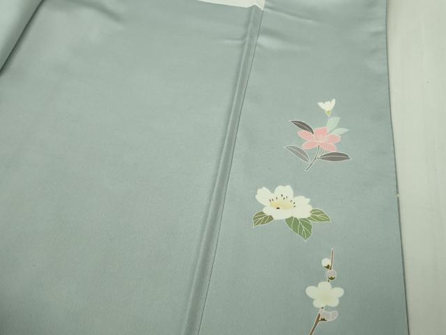 平和屋本店●極上　訪問着　友禅　四季花文　暈し染め　秘色色地　逸品　DZAB6328kh6