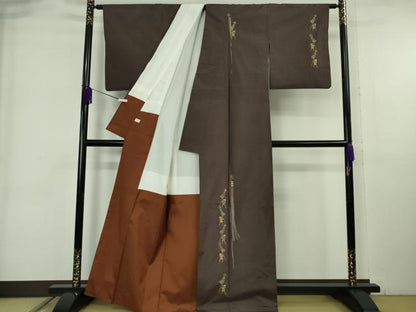 平和屋着物●極上 山口美術織物 皇室 伊勢神宮御用 西陣織 訪問着 白山紬 総刺繍　刺し子　錦繍　火消し　纏　冊子付き　逸品　DZAB6334kh6