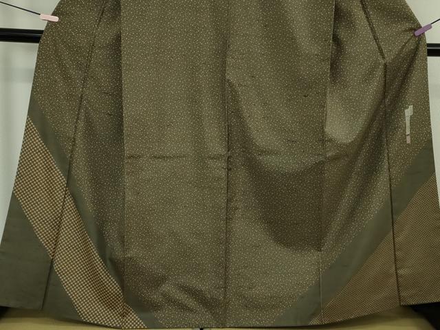 平和屋着物●極上　二代目 川村久太郎　石川県指定無形文化財　牛首紬　白山工房　手織り　訪問着　市松　霰　証紙付き　逸品　DZAB6335kh6