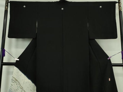 平和屋着物●極上　十日町　名門　滝泰謹製　黒留袖　中国三大刺繍　相良刺繍　おぼろ染め　暈し染め　金糸　逸品　DZAB6337kh6