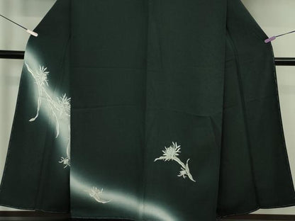 平和屋着物●極上　訪問着　総手刺繍　月下美人　褐返色地　暈し染め　逸品　未使用　DZAB6342kh6