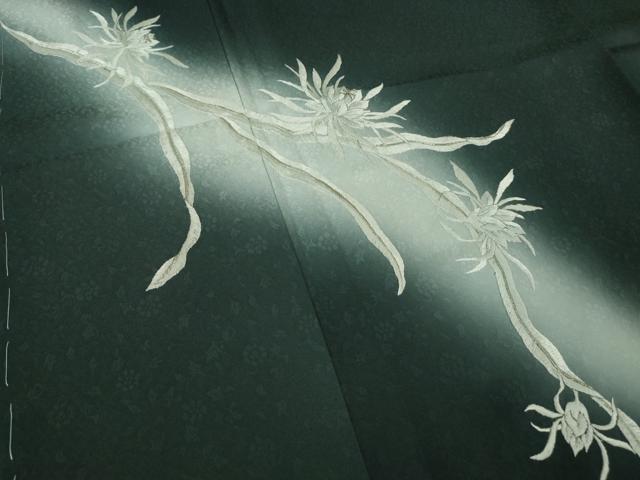 平和屋着物●極上　訪問着　総手刺繍　月下美人　褐返色地　暈し染め　逸品　未使用　DZAB6342kh6