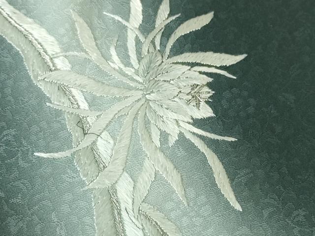 平和屋着物●極上　訪問着　総手刺繍　月下美人　褐返色地　暈し染め　逸品　未使用　DZAB6342kh6