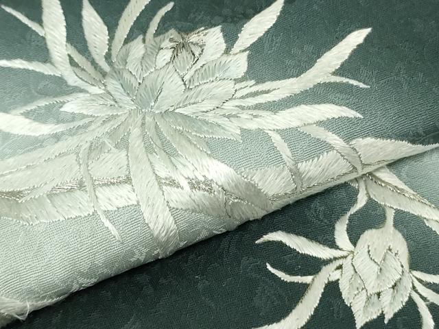 平和屋着物●極上　訪問着　総手刺繍　月下美人　褐返色地　暈し染め　逸品　未使用　DZAB6342kh6