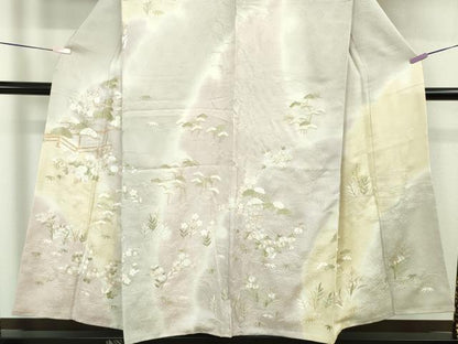 平和屋本店●極上　訪問着　総刺繍　風景吉祥花松文　暈し染め　金糸　逸品　未使用　DZAB6350kh6