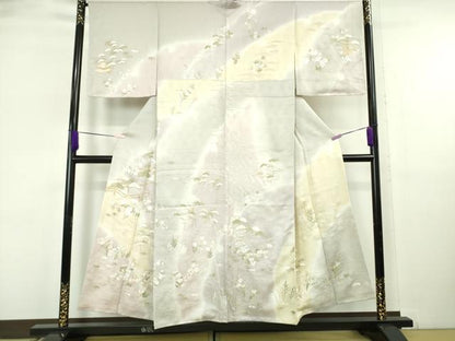 平和屋本店●極上　訪問着　総刺繍　風景吉祥花松文　暈し染め　金糸　逸品　未使用　DZAB6350kh6
