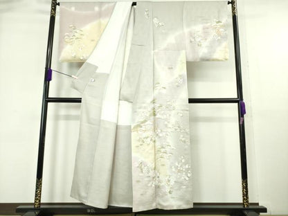 平和屋本店●極上　訪問着　総刺繍　風景吉祥花松文　暈し染め　金糸　逸品　未使用　DZAB6350kh6
