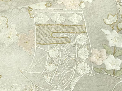 平和屋本店●極上　訪問着　総刺繍　風景吉祥花松文　暈し染め　金糸　逸品　未使用　DZAB6350kh6