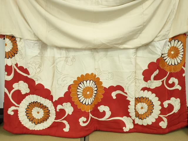 平和屋本店●極上　アンティーク　大正ロマン　振袖　刺繍　鳳凰花文　金糸　逸品　DZAB6354kh6