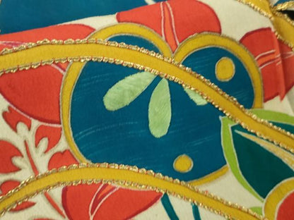 平和屋本店●極上　アンティーク　大正ロマン　振袖　駒刺繍　宝尽くし　立波文　黒地　金彩　逸品　DZAB6356kh6