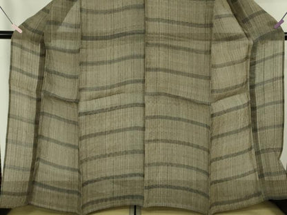 平和屋本店＊極上　夏物　芭蕉布　手積み芭蕉糸100％　横段文　希少色　逸品　未使用　DZAB6358kh6