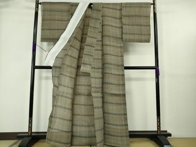 平和屋本店＊極上　夏物　芭蕉布　手積み芭蕉糸100％　横段文　希少色　逸品　未使用　DZAB6358kh6