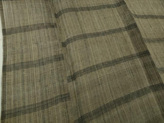 平和屋本店＊極上　夏物　芭蕉布　手積み芭蕉糸100％　横段文　希少色　逸品　未使用　DZAB6358kh6