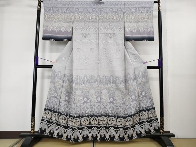 平和屋本店●極上　中国三大刺繍　スワトウ刺繍　汕頭刺繍　訪問着　鳥獣花文　暈し染め　金糸　金通し地　逸品　DZAB6360kh6