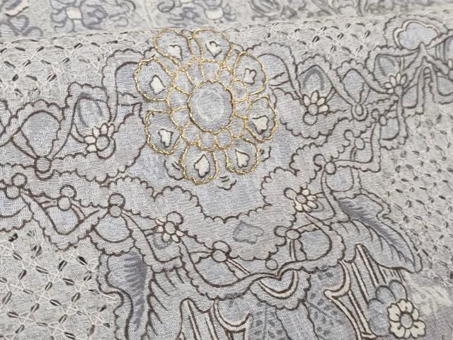 平和屋本店●極上　中国三大刺繍　スワトウ刺繍　汕頭刺繍　訪問着　鳥獣花文　暈し染め　金糸　金通し地　逸品　DZAB6360kh6