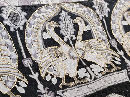 平和屋本店●極上　中国三大刺繍　スワトウ刺繍　汕頭刺繍　訪問着　鳥獣花文　暈し染め　金糸　金通し地　逸品　DZAB6360kh6