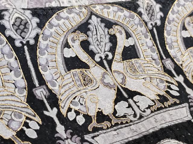 平和屋本店●極上　中国三大刺繍　スワトウ刺繍　汕頭刺繍　訪問着　鳥獣花文　暈し染め　金糸　金通し地　逸品　DZAB6360kh6