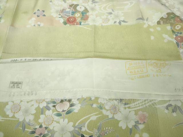 平和屋本店▽極上　訪問着　単衣　駒刺繍　雪輪　舞桜　暈し染め　逸品　未使用　DZAB6362kh6