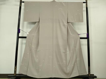 平和屋着物●極上　訪問着　駒刺繍　吹寄せ花文　胡桃染色地　金彩　鈴乃屋扱い　逸品　未使用　DZAB6365kh6