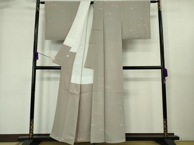 平和屋着物●極上　訪問着　駒刺繍　吹寄せ花文　胡桃染色地　金彩　鈴乃屋扱い　逸品　未使用　DZAB6365kh6