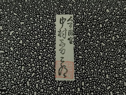 平和屋着物●極上　重要無形文化財　人間国宝　中村勇二郎　江戸小紋　訪問着　白山紬地　流水文　寄せ小紋柄　黒×白　逸品　DZAB6369kh6