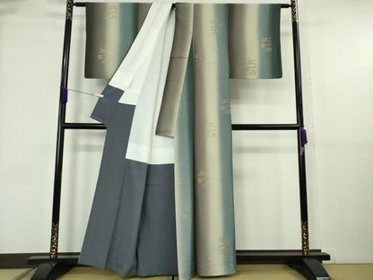 平和屋着物●極上　銀座もとじ　小紋　観世水　間道　暈し染め　金彩　たとう紙付き　逸品　DZAB6375kh6