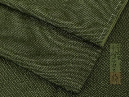 平和屋本店●極上 銀座もとじ 重要無形文化財 人間国宝 中村勇二郎 江戸小紋千歳茶色地 鬼しぼ縮緬 たとう紙付き 逸品 未使用　DZAB6377kh6