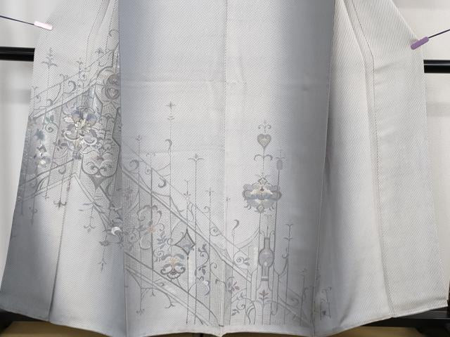 平和屋本店●極上　銀座もとじ 中国三大刺繍 スワトウ刺繍 翠山刺繍　総刺繍　訪問着　洋花文　暈し染め　たとう紙付き　逸品　DZAB6378kh6