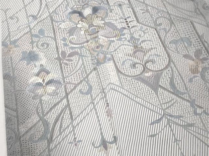 平和屋本店●極上　銀座もとじ 中国三大刺繍 スワトウ刺繍 翠山刺繍　総刺繍　訪問着　洋花文　暈し染め　たとう紙付き　逸品　DZAB6378kh6
