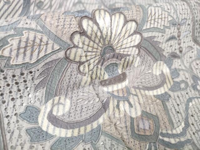平和屋本店●極上　銀座もとじ 中国三大刺繍 スワトウ刺繍 翠山刺繍　総刺繍　訪問着　洋花文　暈し染め　たとう紙付き　逸品　DZAB6378kh6