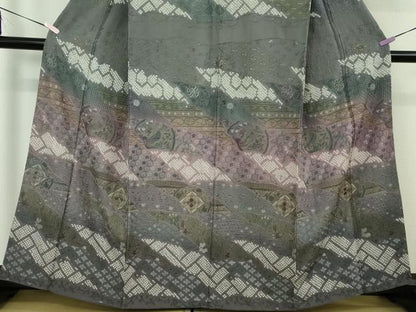 平和屋本店●極上　中国三大刺繍 スワトウ刺繍 汕頭刺繍 相良刺繍 訪問着 鳳凰名物裂花文　暈し染め　金糸　さが美扱い　逸品　DZAB6380kh6