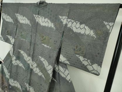 平和屋本店●極上　中国三大刺繍 スワトウ刺繍 汕頭刺繍 相良刺繍 訪問着 鳳凰名物裂花文　暈し染め　金糸　さが美扱い　逸品　DZAB6380kh6