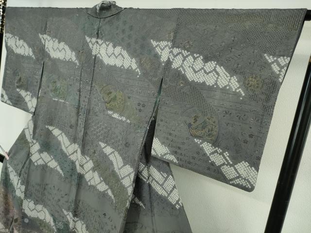 平和屋本店●極上　中国三大刺繍 スワトウ刺繍 汕頭刺繍 相良刺繍 訪問着 鳳凰名物裂花文　暈し染め　金糸　さが美扱い　逸品　DZAB6380kh6