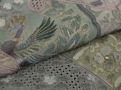 平和屋本店●極上　中国三大刺繍 スワトウ刺繍 汕頭刺繍 相良刺繍 訪問着 鳳凰名物裂花文　暈し染め　金糸　さが美扱い　逸品　DZAB6380kh6