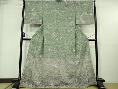 平和屋本店●極上　中国三大刺繍　スワトウ刺繍　汕頭刺繍　蘇州刺繍　総刺繍　訪問着　人物風景花文　暈し染め　金糸　逸品　DZAB6381kh6
