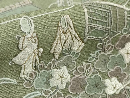 平和屋本店●極上　中国三大刺繍　スワトウ刺繍　汕頭刺繍　蘇州刺繍　総刺繍　訪問着　人物風景花文　暈し染め　金糸　逸品　DZAB6381kh6