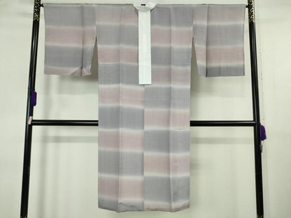 平和屋着物●上質な長襦袢　単衣　横段文　反端付き　逸品　未使用　DZAB6384kh6
