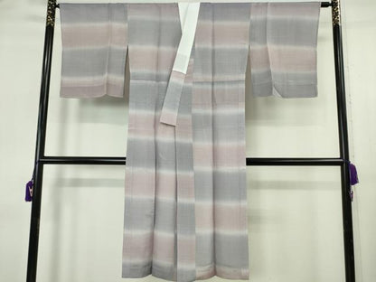 平和屋着物●上質な長襦袢　単衣　横段文　反端付き　逸品　未使用　DZAB6384kh6