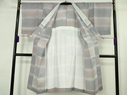 平和屋着物●上質な長襦袢　単衣　横段文　反端付き　逸品　未使用　DZAB6384kh6