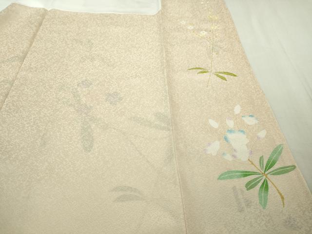 平和屋本店●極上　訪問着　駒刺繍　枝垂れ花　肌色地　暈し染め　金彩　逸品　未使用　DZAB6390kh6