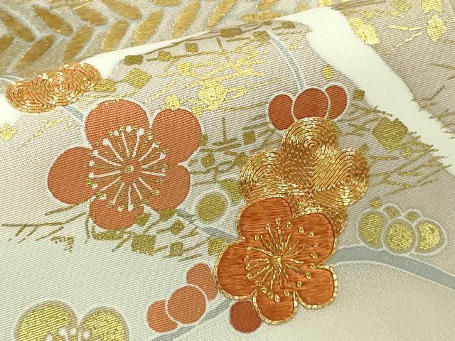平和屋本店●極上　創業460年・千總　色留袖　駒刺繍　道長吉祥花文　練色地　金彩　大丸扱い　逸品　未使用　DZAB6391kh6
